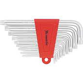 Набор ключей имбусовых TORX, 9 шт: T10-T50, CrV, короткие, сатин., Matrix Набор ключей имбусовых TORX, 9 шт: T10-T50, CrV, короткие, сатин., Matrix