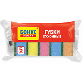 Набор губок для мытья посуды 5шт БОНУС, 3933 Набор губок для мытья посуды 5шт БОНУС, 3933