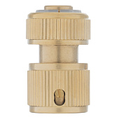 Соединитель латунный быстросъемный д/шланга 1/2", аквастоп/ PALISAD 66240