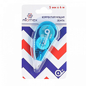  Корректор-лента 5ммх 4м Attomex синий прозрачный корпус, фронтальный аппликатор, в картонном блистере (12288) 4062101 