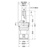 Кран-букса для смесителя М18х1 квадрат шток 7х9мм 180° металлокерамика 575-853 Кран-букса для смесителя М18х1 квадрат шток 7х9мм 180° металлокерамика 575-853