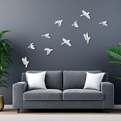 Панно гипсовое настенное Птицы, 10 шт, белые, 10453659 Панно гипсовое настенное Птицы, 10 шт, белые, 10453659