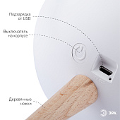  Ночник Котик LED сенсорн диммер USB белый /ЭРА 