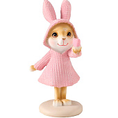  Фигурка полистоун «Зайка в вязаном розовом платьице, сердечко в лапке», 7.5?5.5?13.5 см 10583225 
