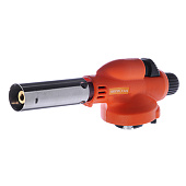 Горелка газовая с пьезоподжигом, свободное вращение, цанговый захват, широкое сопло, пластик, латунь 15,5 х 4,5 х 5см 116-025 Горелка газовая с пьезоподжигом, свободное вращение, цанговый захват, широкое сопло, пластик, латунь 15,5 х 4,5 х 5см 116-025