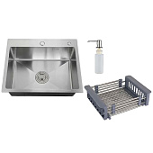 Набор 3 в 1 кухонная мойка+ корзина раздвижная+ дозатор врезной MR-5843 РМС Набор 3 в 1 кухонная мойка+ корзина раздвижная+ дозатор врезной MR-5843 РМС