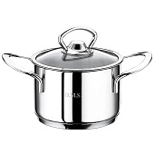 Кастрюля OMS collection 0,9 л крышка стеклянная 2008-12х8 Кастрюля OMS collection 0,9 л крышка стеклянная 2008-12х8