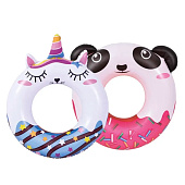 Надувной круг Пончик d55см с изображением животного, для детей 4-8 лет, 37595 Надувной круг Пончик d55см с изображением животного, для детей 4-8 лет, 37595