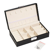  Шкатулка для украшений кожзам Чёрная матовая 6,5х12,6х21 см 9534850 