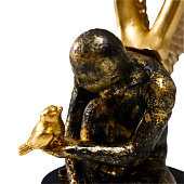  Сувенир полистоун "Ангел с золотыми крыльями, с голубем" 25,5х11х17 см   7355525 