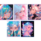 Тетрадь 48л А5 Эксмо, клетка, скрепка, "Прекрасные эльфийки", ТК489119 Тетрадь 48л А5 Эксмо, клетка, скрепка, "Прекрасные эльфийки", ТК489119