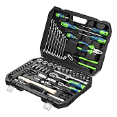 Набор инструментов, 76 предм., 1/2", 1/4", пластиковый кейс, Сибртех Набор инструментов, 76 предм., 1/2", 1/4", пластиковый кейс, Сибртех