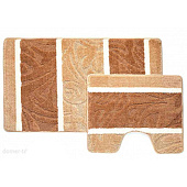 Набор ковриков для ванны и туалета 60х100 и 60х50 SILVER коричневый SLV 201806 Bombini Набор ковриков для ванны и туалета 60х100 и 60х50 SILVER коричневый SLV 201806 Bombini