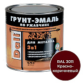 ГРУНТ - ЭМАЛЬ по ржавчине "DALI" красно-коричневый RAL 3011-0,75л ГРУНТ - ЭМАЛЬ по ржавчине "DALI" красно-коричневый RAL 3011-0,75л