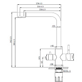  Смеситель д/кухни R-излив нерж с подключением к фильтру K24 