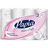 Бумажные полотенца Hayat Papia PURE&SOFT 4 рулона 3 слоя Арт.5078434 Бумажные полотенца Hayat Papia PURE&SOFT 4 рулона 3 слоя Арт.5078434
