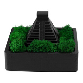 Кашпо бетонное Храм Солнца со мхом, высота 8 см, 11,5х11,5 см, черный, 10374759 Кашпо бетонное Храм Солнца со мхом, высота 8 см, 11,5х11,5 см, черный, 10374759