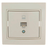 Розетка компьютерная встраиваемая RJ45 UTP cat 5e, цвет крем, Lezard MIRA