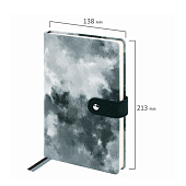  Ежедневник А5 недатированный Brauberg Nebula, 160 л, под кожу, застежка, черный, 116235 