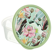 Контейнер круглый 0,85л с декором зеленый 222132918/08 Контейнер круглый 0,85л с декором зеленый 222132918/08