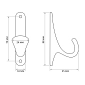 Крючок мебельный CAPPIO, однорожковый, цвет черный 7069463 Крючок мебельный CAPPIO, однорожковый, цвет черный 7069463