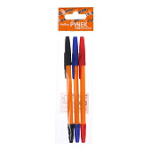  Набор ручек шариковых 3 цвета, стержень 0,7мм, синий, красный,черный, корпус оранжевый    5477641 
