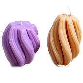  Свеча Волнистые линии, 5х5х6 см, соевый воск, микс, 9931660 