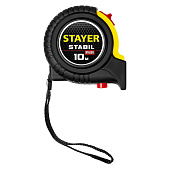 Рулетка 10мх25мм, ударостойкий обрезиненный корпус, два фиксатора, STAYER STABIL Рулетка 10мх25мм, ударостойкий обрезиненный корпус, два фиксатора, STAYER STABIL