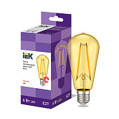  Лампа LED филамент. 6Вт E27, цилиндр., 2700К теплый IEK ST64 