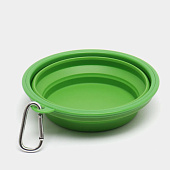 Миска складная силиконовая с карабином Мой Бро, цвет зеленый, 485-008 Миска складная силиконовая с карабином Мой Бро, цвет зеленый, 485-008