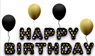  Набор воздушных шаров Happy birthday, 17 шт., черный, PTNQ-9295 