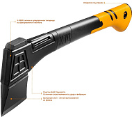  Топор кованый 1,0кг, рукоятка армированный нейлон X-Fiber, 450мм, KRAFTOOL Х10 