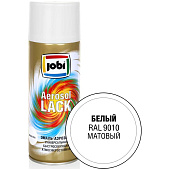 Эмаль аэрозольная алкидная матовая белая RAL 9010 JOBI 520мл Эмаль аэрозольная алкидная матовая белая RAL 9010 JOBI 520мл