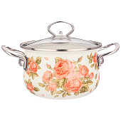 Кастрюля Agness 2.0л эмалированная, "Корейская роза" 915-136 Кастрюля Agness 2.0л эмалированная, "Корейская роза" 915-136