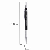  Набор карандаш механический и грифели BRAUBERG METALLIC-X 20, 2 мм HB 12 штук, 181967 