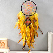  Ловец снов 2 кольца "Дерево жизни" жёлтый d=7 b и 16 см 16х63 см   9517788 