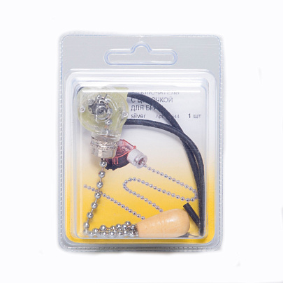  Выключатель с цепочкой для бра серый 