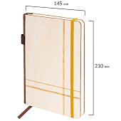  Ежедневник недатированный А5 145х210мм BRAUBERG Natural, резинка, держатель, 160л, деревянный 117136 