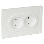  Розетка двойная встраиваемая без заземления, цвет белый, IEK FORTE&PIANO 
