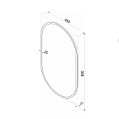 Зеркало с LED подсветкой Prime Black Led 450х800 в МДФ раме с бесконтактным сенсором Континент