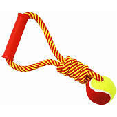  Игрушка для собак Грейфер канатный, 30 см, с мячом, с ручкой, 2235 