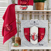 Комплект полотенец в коробке MERZUKA махровые 3 шт. KING (бордовый) Комплект полотенец в коробке MERZUKA махровые 3 шт. KING (бордовый)