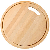 Доска разделочная круглая с желобом, d=28x0,8, массив березы 9513512 Доска разделочная круглая с желобом, d=28x0,8, массив березы 9513512
