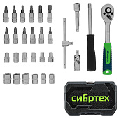 Набор инструментов 29 предметов, 1/4", пластиковый кейс, Сибртех Набор инструментов 29 предметов, 1/4", пластиковый кейс, Сибртех