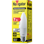 Лампа LED 7Вт Е27, свеча, 4000К нейтр. бел. Navigator