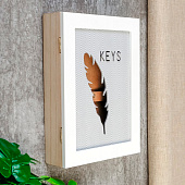  Ключница настенная «Пёрышко и зигзаг», дерево, 6 крючков 4768177 