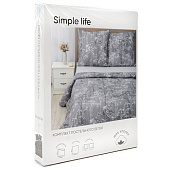  Комплект постельного белья евро "Simple Life" БЯЗЬ, 100%-хлопок (BOTANIC (Ботаник)) 