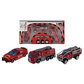  Игровой набор Машина Пожарная 3шт Размер: 11.5х5.2х22.3см арт. XZ602-3B 