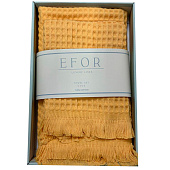 Комплект полотенец вафельных EFOR из 2-х предметов (50х90 и 70х140) WAFFLE желтый SARI коробка