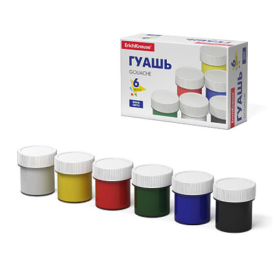 Гуашь 6цв. 17мл ErichKrause Basic (36) /50543/ Гуашь 6цв. 17мл ErichKrause Basic (36) /50543/